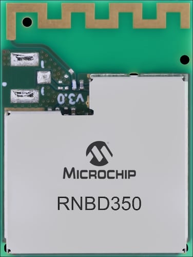 RNBD350 2.4-GHz RF module with a printed antenna