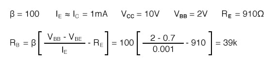 transistor biasing calculator