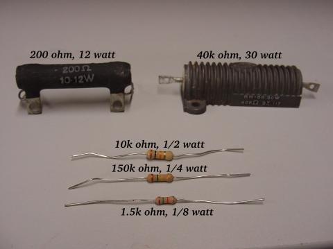example of sizes resistors