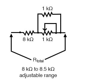 resistor in parallel adjustable range