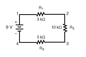 An diagram of a series circuit.