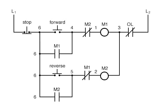 forward and reverse motor contactors
